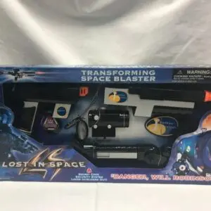 Transforming space blaster toy in packaging