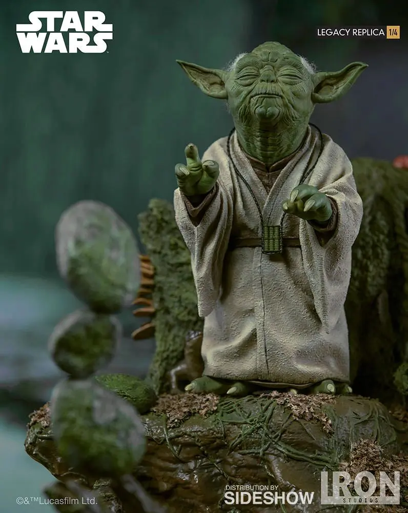 Yoda figurine using the Force
