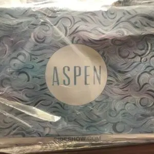 Aspen packaging with swirling design