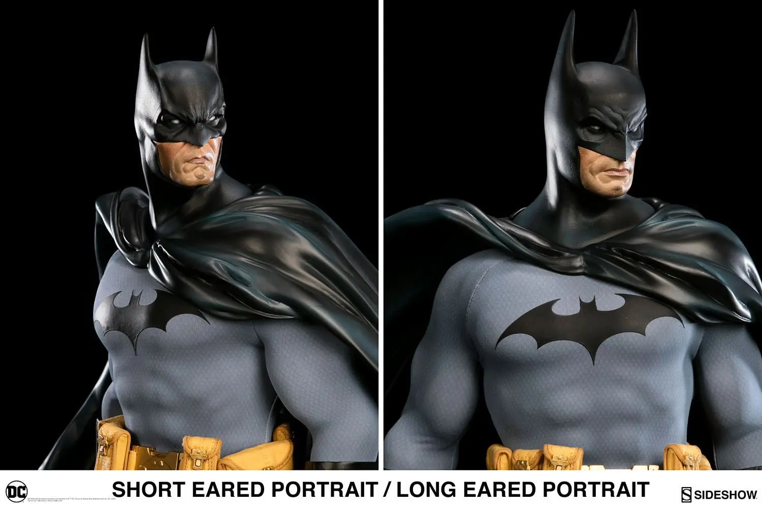 Batman busts with different ear lengths