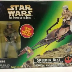 Star Wars POTF Speeder Bike Leia with Princess Leia In Endor Gear