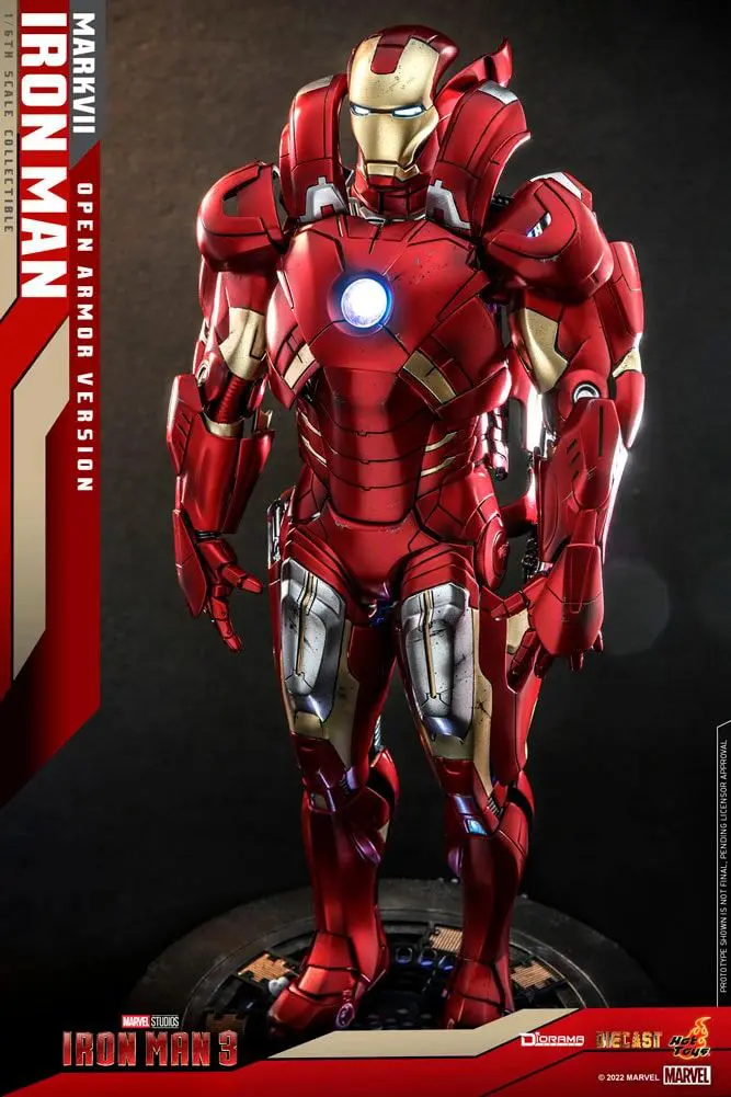 Detailed Iron Man collectible on display