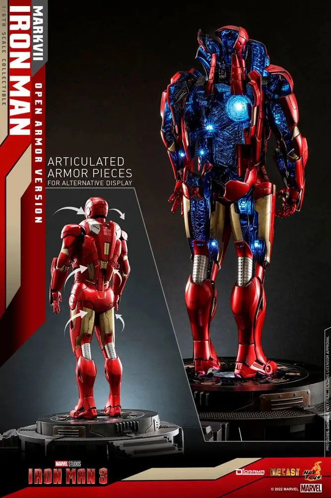 Iron Man Mark VII open armor display.