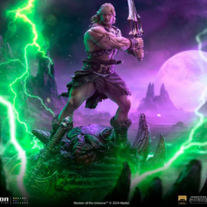 Heroic warrior in mystical landscape