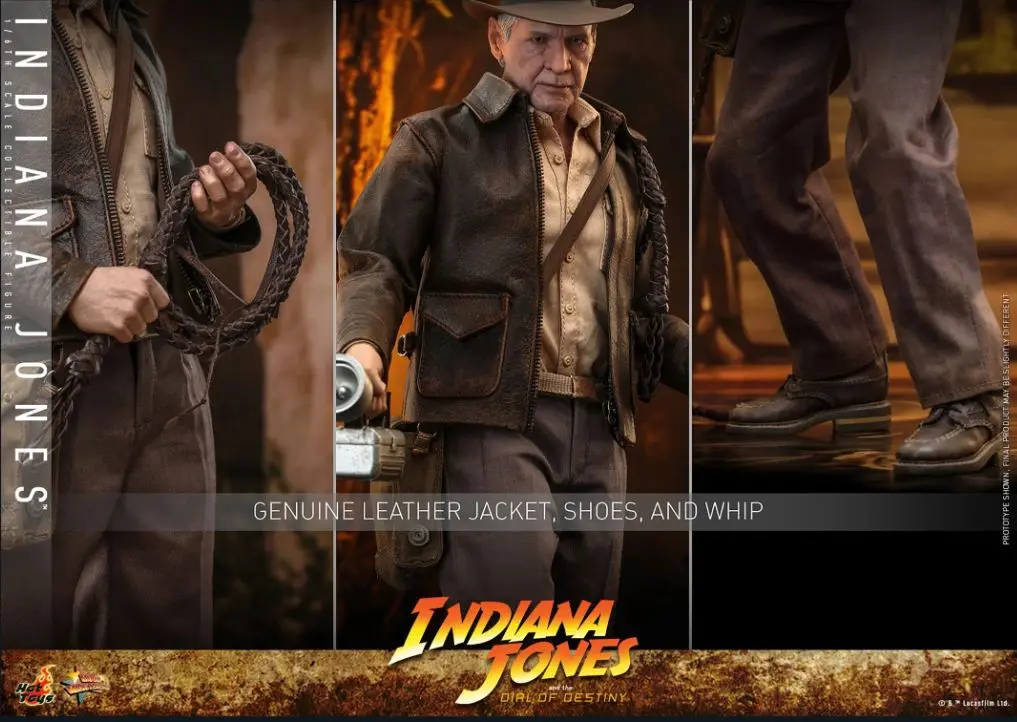 Indiana Jones holding whip and wearing leather jacket