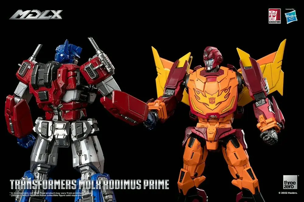 Optimus Prime and Rodimus Prime figures.
