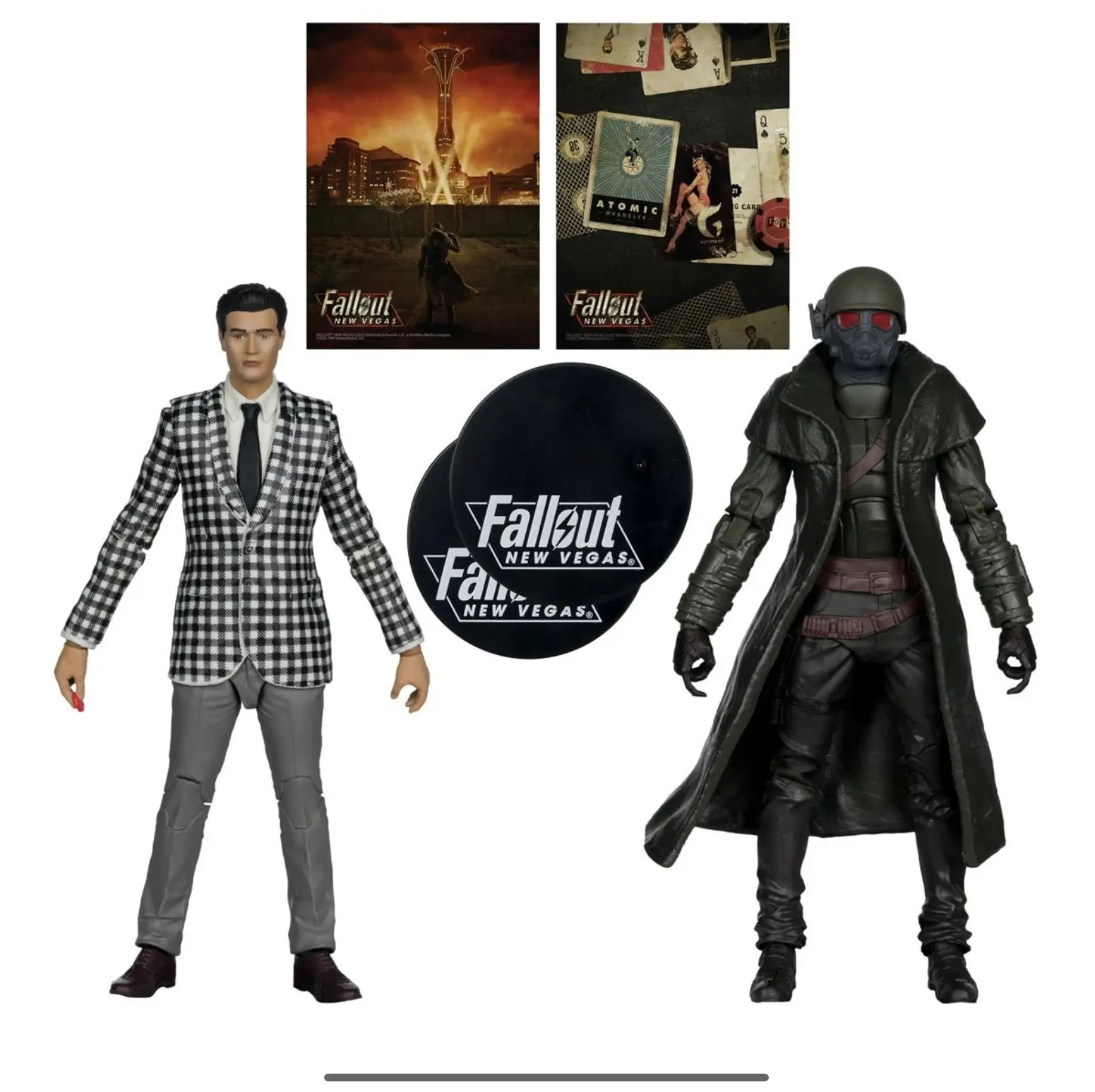 Collectible figures and memorabilia from Fallout game