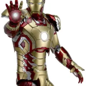 Superhero in gold and red armor