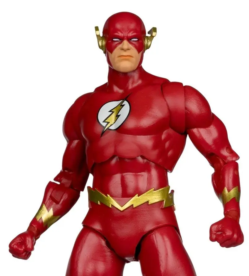 Action figure in red superhero costume
