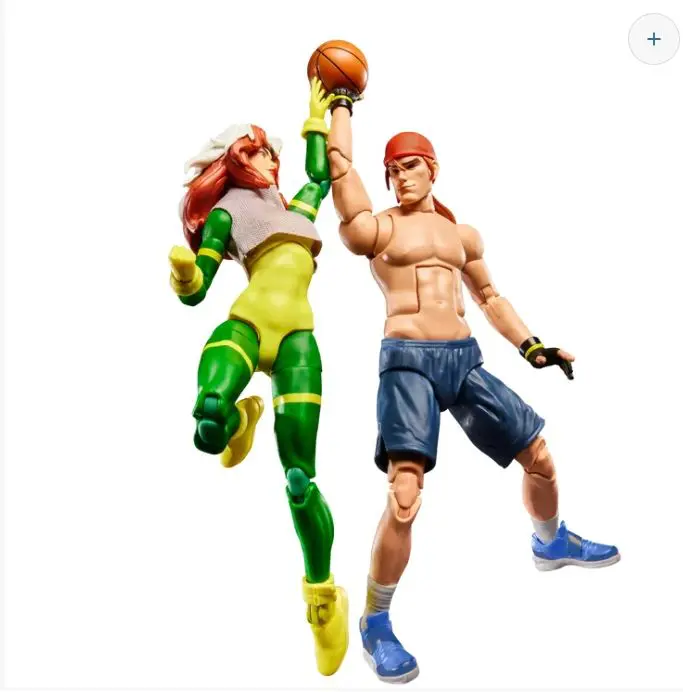 Action figures playing basketball