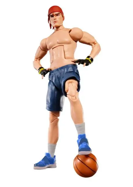 Action figure posing with basketball
