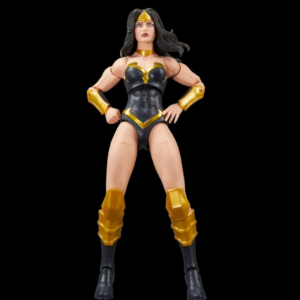 Action figure in black and gold costume