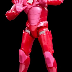 Futuristic pink armor with heart design