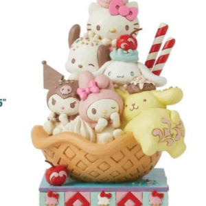 Cute characters in ice cream basket
