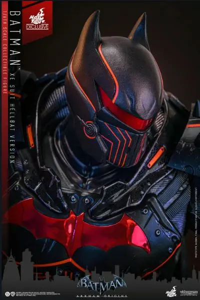 Armored Batman collectible with red accents