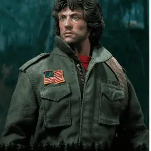 Rambo action figure in detailed field jacket.