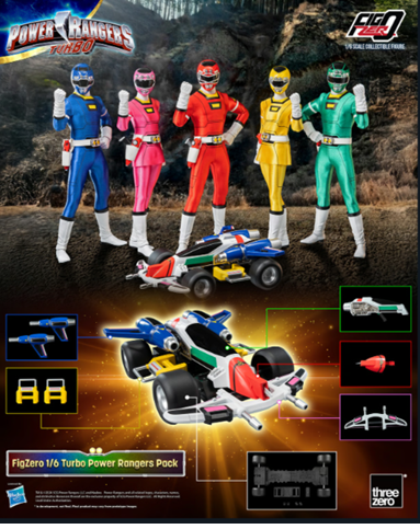 Turbo Power Rangers Pack Sixth Scale Figure Set by Threezero - Image 5