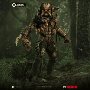 "Predator figure in a detailed forest setting."