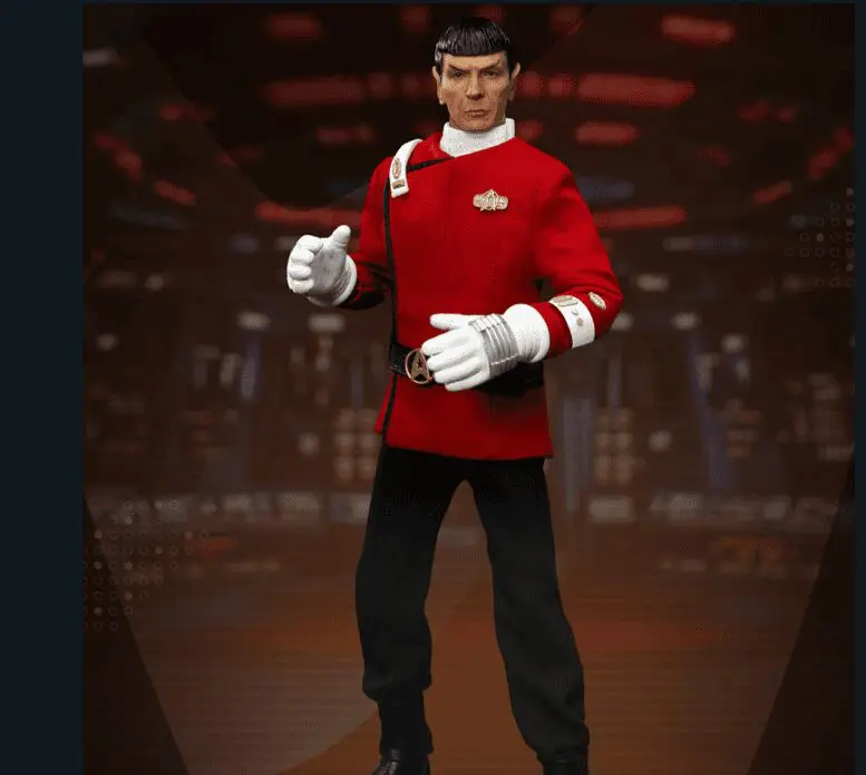 Classic action figure in red uniform attire.