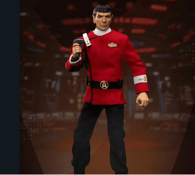 Action figure of a character in red uniform.